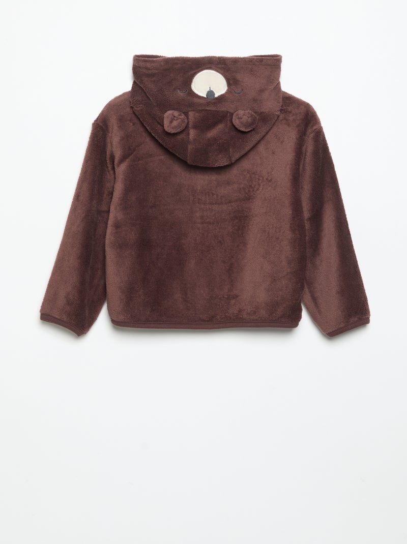 Ensemble de pyjama en polaire avec capuche animée - 2 pièces Beige - Kiabi