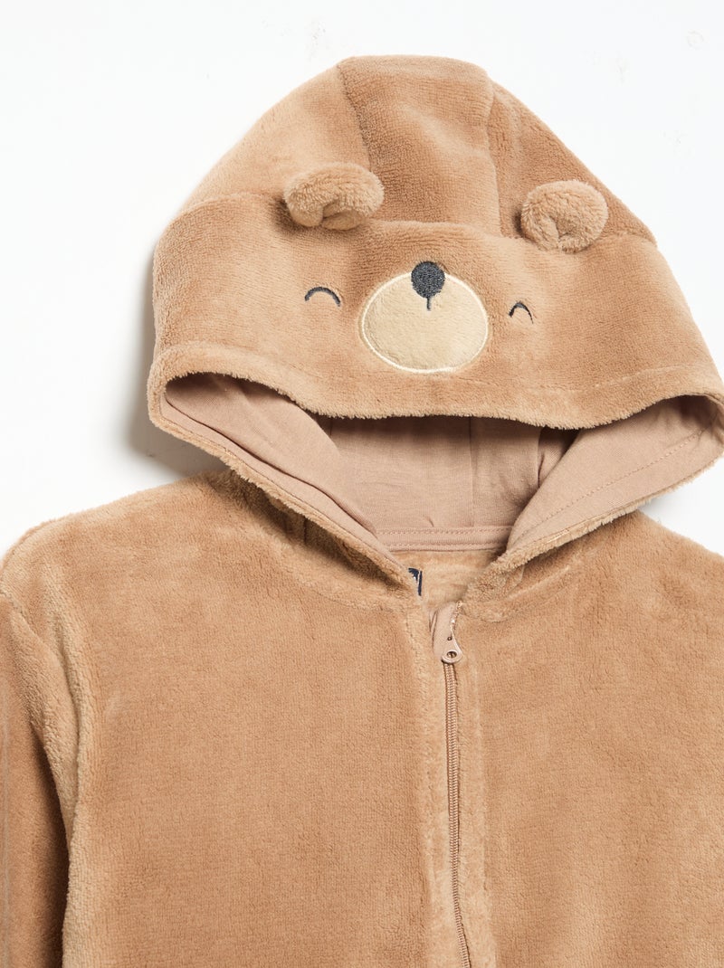 Ensemble de pyjama en polaire avec capuche animée - 2 pièces Bleu - Kiabi
