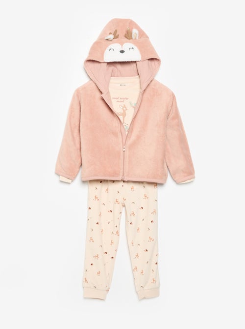 Ensemble de pyjama en polaire avec capuche animée - 2 pièces - Kiabi Ensemble de pyjama en polaire avec capuche animée - 2 pièces - Kiabi