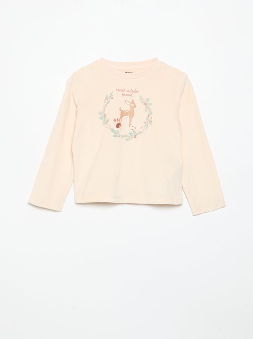 Ensemble de pyjama en polaire avec capuche animée - 2 pièces - Kiabi Ensemble de pyjama en polaire avec capuche animée - 2 pièces - Kiabi