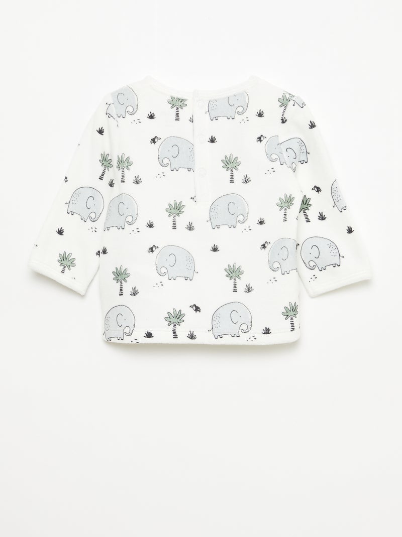 Ensemble de pyjama en polaire avec pieds - 2 pieds Blanc - Kiabi