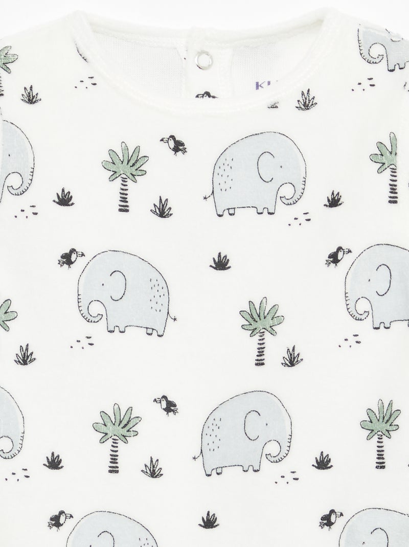 Ensemble de pyjama en polaire avec pieds - 2 pieds Blanc - Kiabi