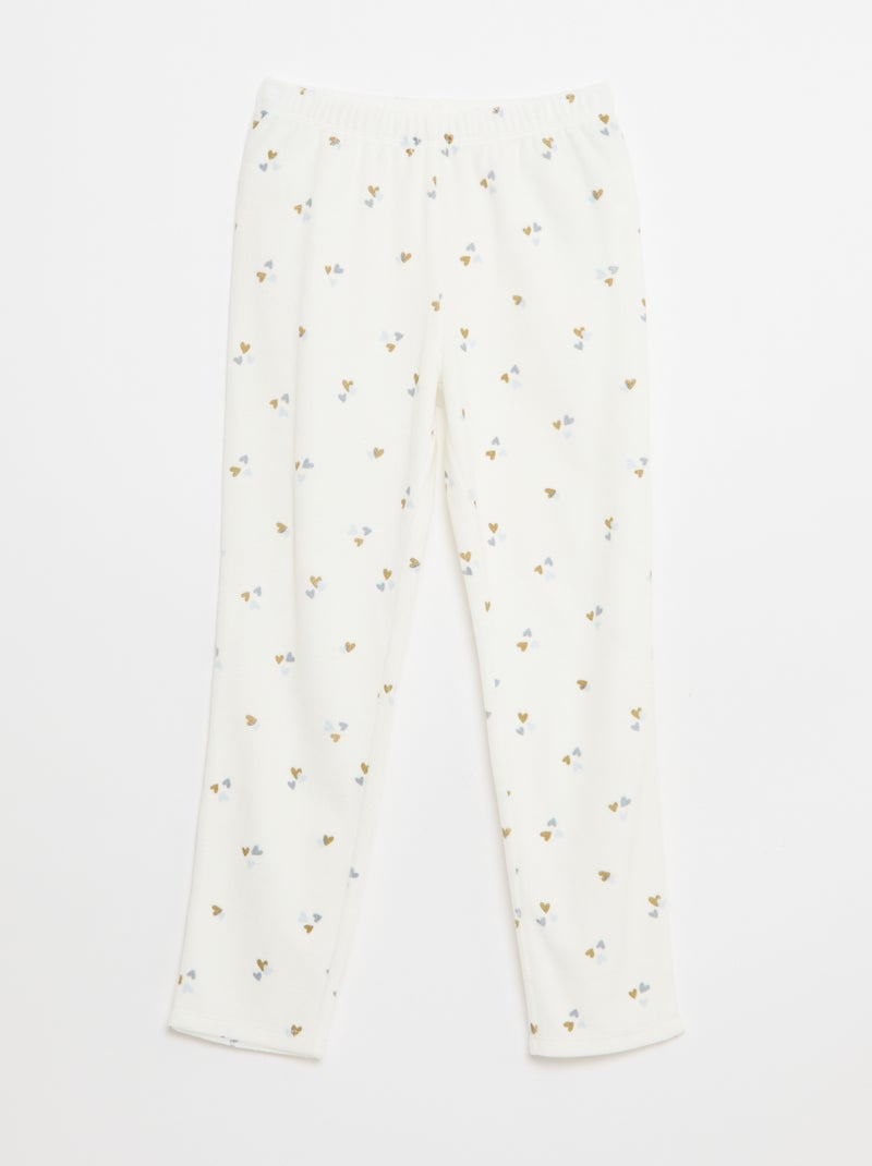 Ensemble de pyjama en polaire sweat + pantalon - 2 pièces Blanc - Kiabi