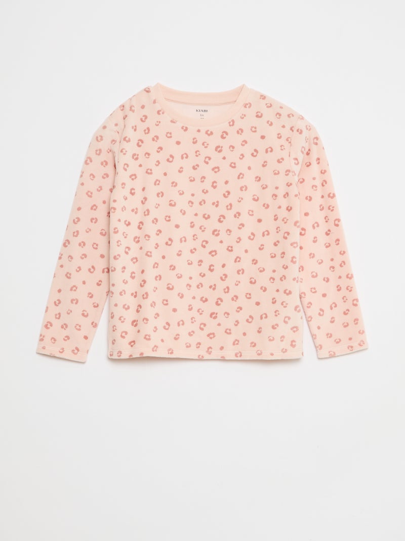 Ensemble de pyjama en polaire sweat + pantalon - 2 pièces Rose - Kiabi