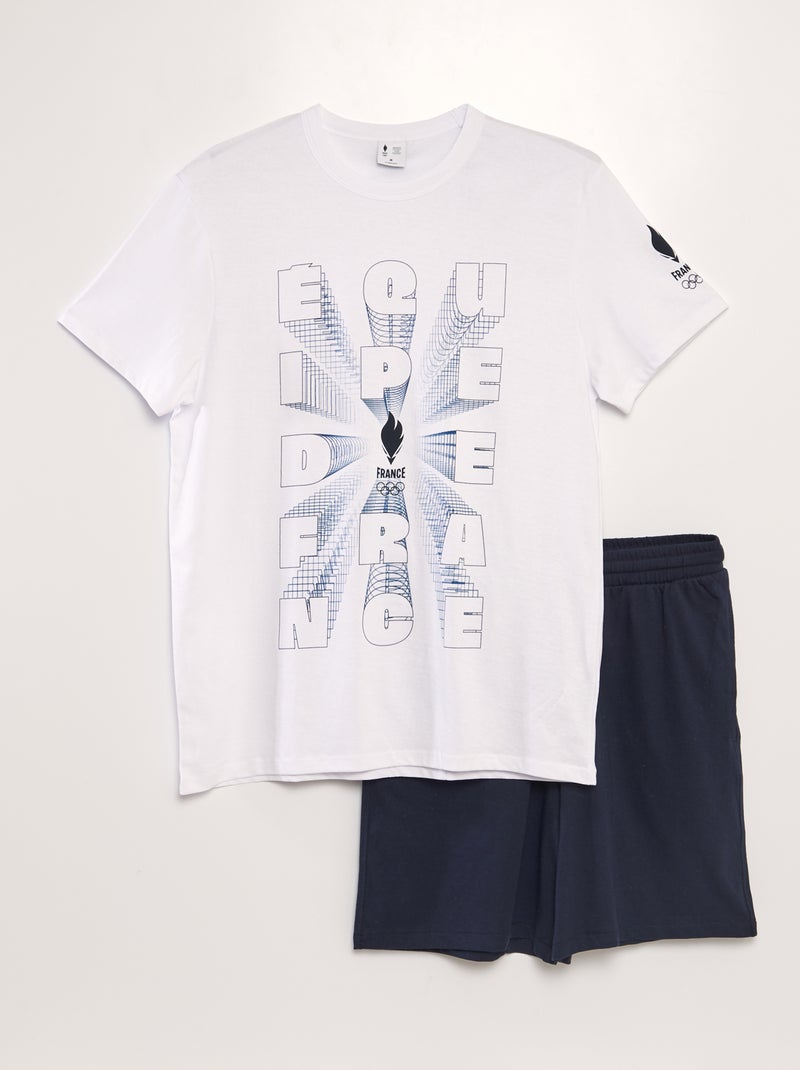 Ensemble de pyjama 'Equipe de France' - 2 pièces Blanc - Kiabi