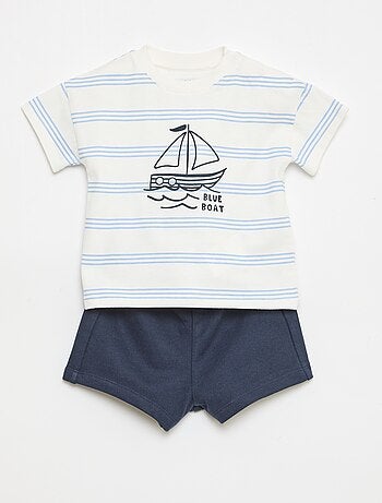 Ensemble de pyjama été en coton T-shirt + short