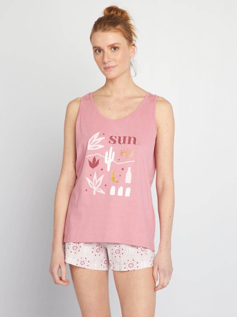 Ensemble de pyjama fantaisie 'Melissa brown' Rose - Kiabi