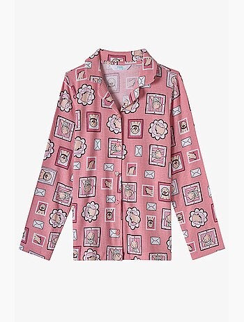 Ensemble de pyjama fille kind mailing à motif chien, manches longues, chemise et pantalon penti