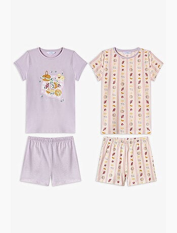 Ensemble de pyjama fille picnic à manches courtes penti