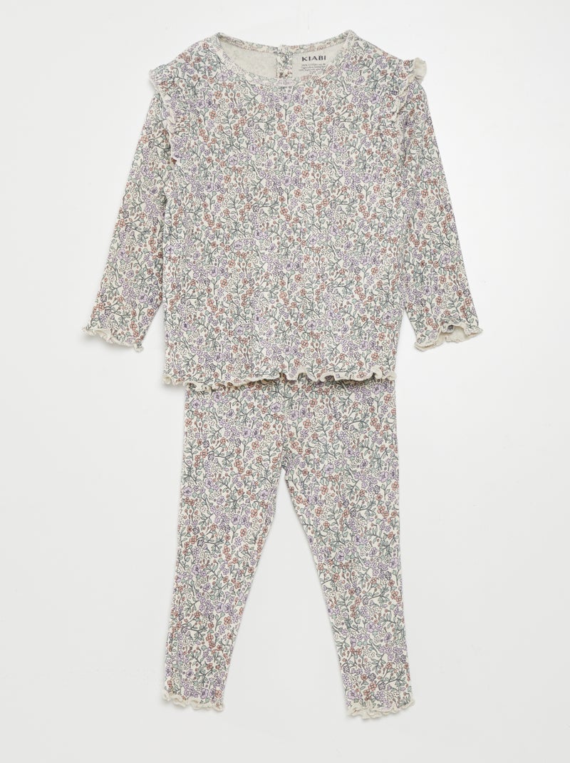 Ensemble de pyjama froncé - 2 pièces BLANC - Kiabi