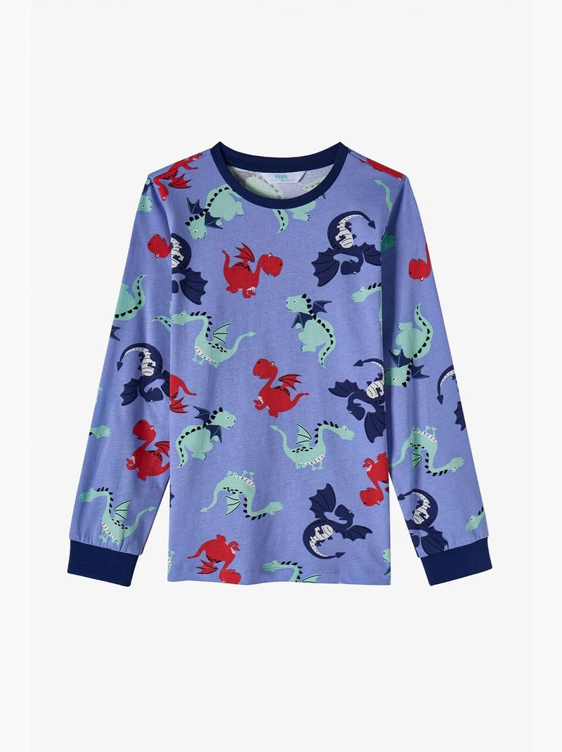 Ensemble de pyjama garçon dragon repeat à manches longues penti Bleu Rouge - Kiabi