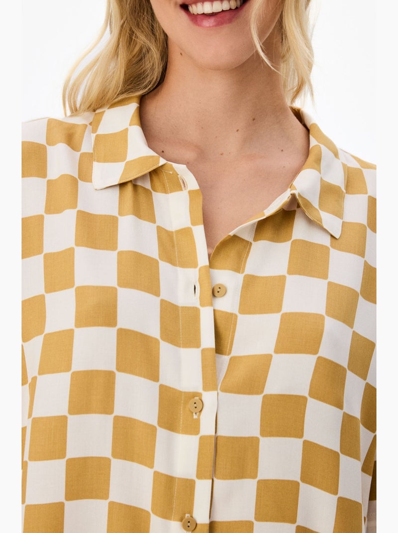 Ensemble de pyjama hannah à motif à carreaux, chemise à manches courtes et pantalon penti Ambre - Kiabi