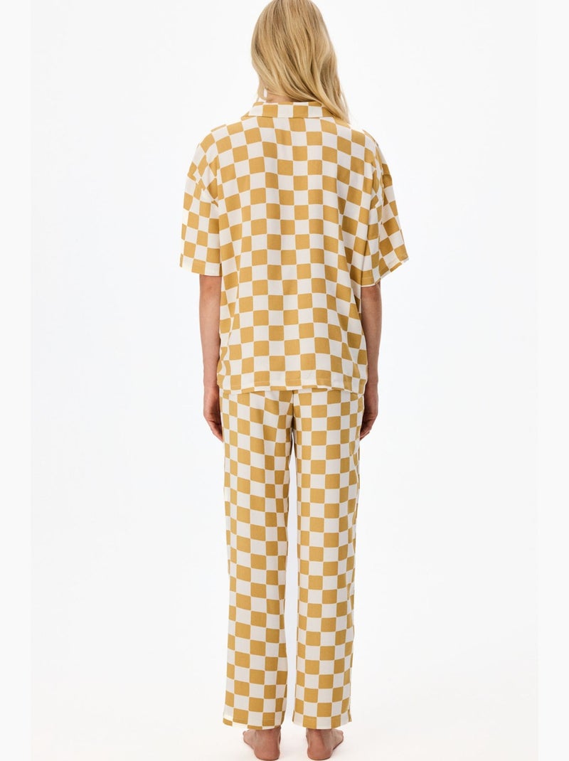 Ensemble de pyjama hannah à motif à carreaux, chemise à manches courtes et pantalon penti Ambre - Kiabi