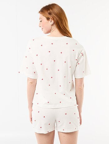 Ensemble de pyjama haut + short en jersey coton