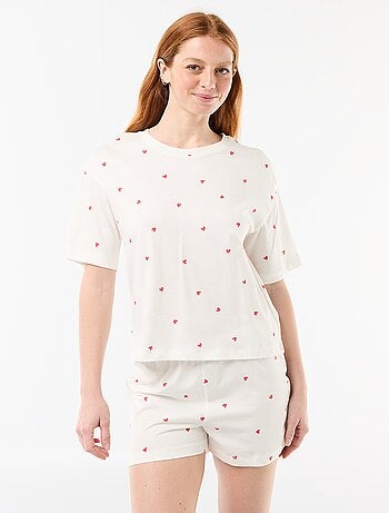 Ensemble de pyjama haut + short en jersey coton