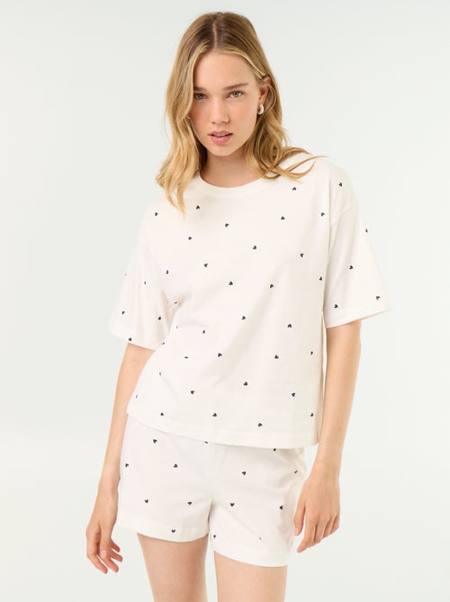 Ensemble de pyjama haut + short en jersey coton - Kiabi