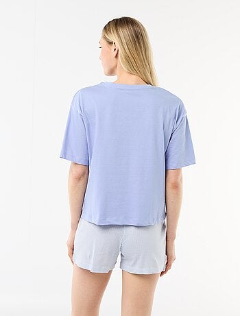 Ensemble de pyjama haut + short en jersey coton