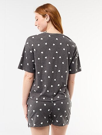 Ensemble de pyjama haut + short en jersey coton
