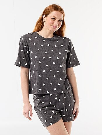 Ensemble de pyjama haut + short en jersey coton