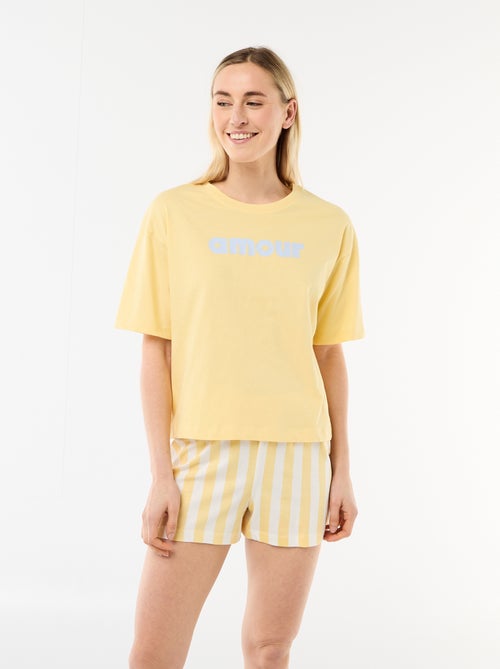 Ensemble de pyjama haut + short en jersey coton - Kiabi