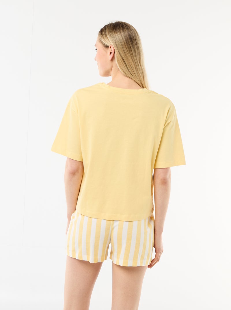 Ensemble de pyjama haut + short en jersey coton Gris - Kiabi