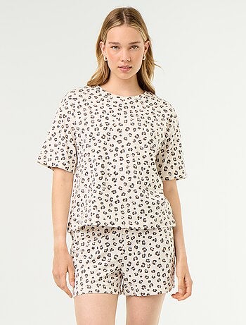 Ensemble de pyjama haut + short en jersey coton