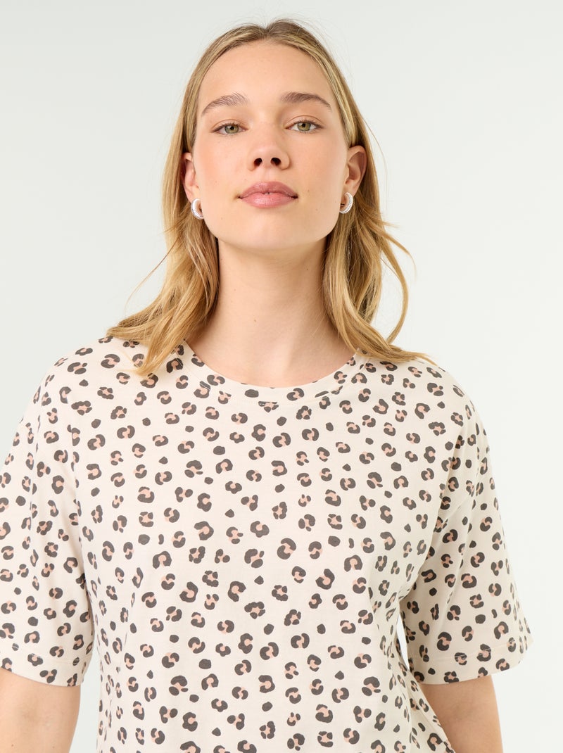 Ensemble de pyjama haut + short en jersey coton Marron - Kiabi