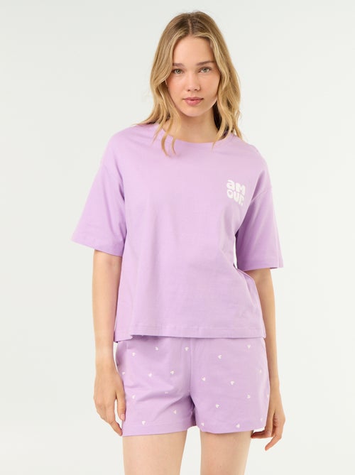 Ensemble de pyjama haut + short en jersey coton - Kiabi