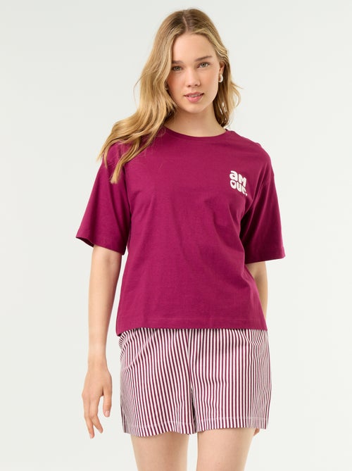 Ensemble de pyjama haut + short en jersey coton - Kiabi