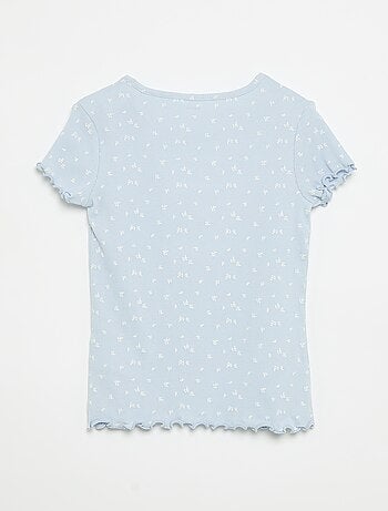 Ensemble de pyjama haut + short en maille côtelée coton