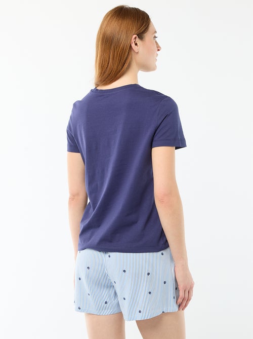Ensemble de pyjama haut + short léger all-over rayé - Kiabi