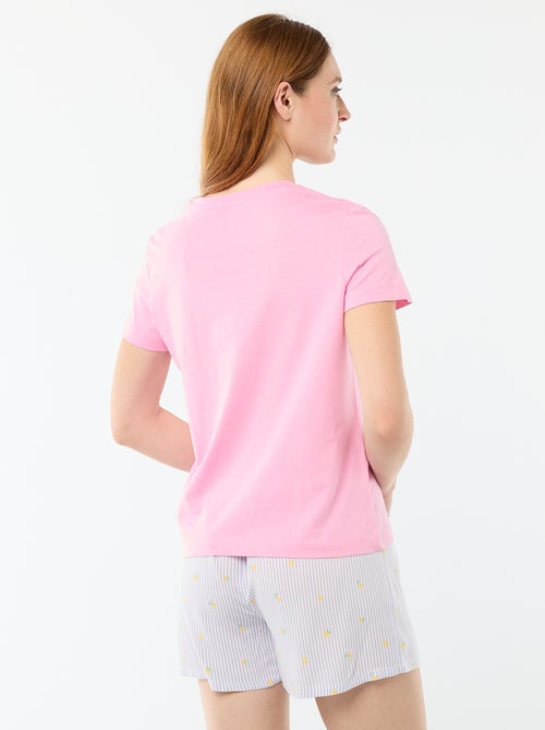 Ensemble de pyjama haut + short léger all-over rayé - Kiabi