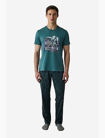 Ensemble de pyjama homme à manches courtes imprimé slogan jurassic penti