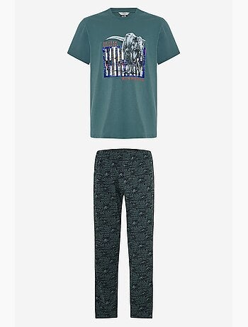 Ensemble de pyjama homme à manches courtes imprimé slogan jurassic penti