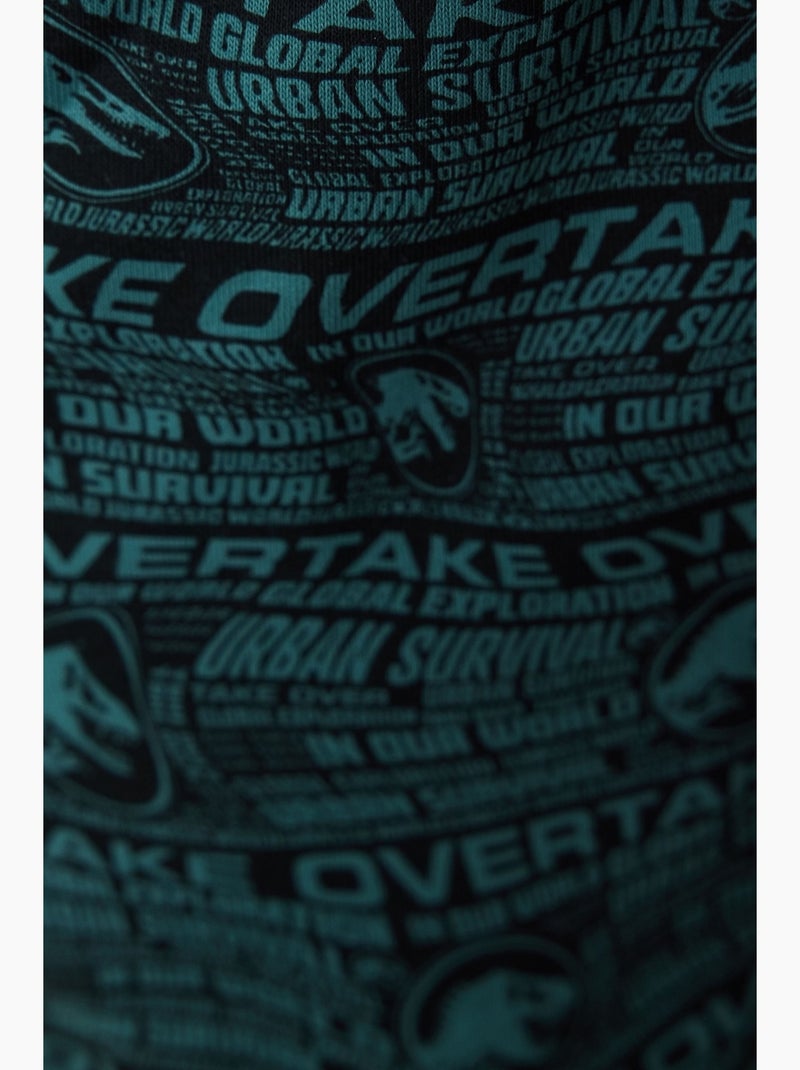 Ensemble de pyjama homme à manches courtes imprimé slogan jurassic penti Bleu canard - Kiabi