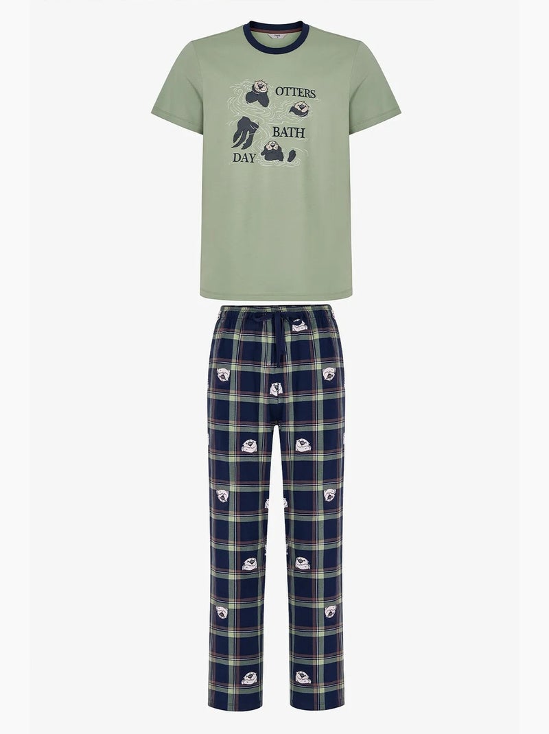 Ensemble de pyjama homme other bath avec pantalon penti Vert menthe - Kiabi
