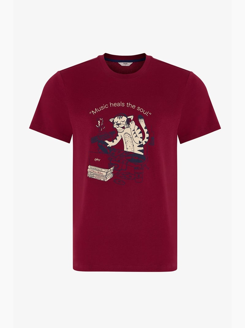 Ensemble de pyjama homme retro groove à rayures, manches courtes penti Bleu Bordeaux - Kiabi