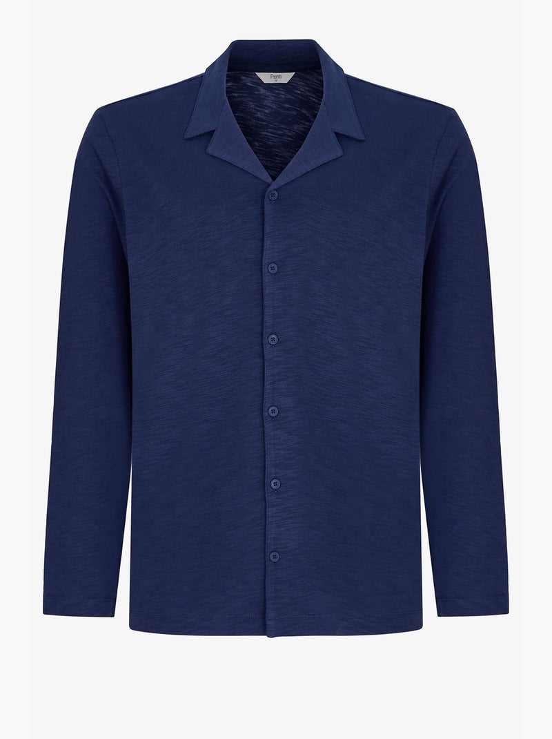 Ensemble de pyjama homme season avec chemise à manches longues et pantalon penti Bleu marine - Kiabi