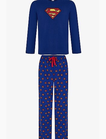 Ensemble de pyjama homme superman à carreaux, manches longues penti