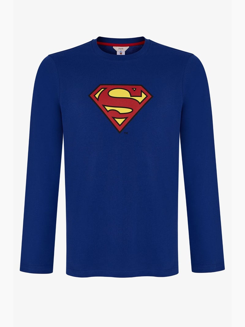 Ensemble de pyjama homme superman à carreaux, manches longues penti Bleu - Kiabi