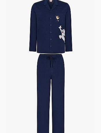Ensemble de pyjama homme tom&jerry chemise à manches longues et pantalon penti