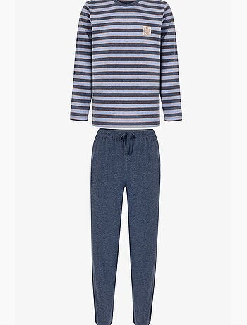 Ensemble de pyjama homme weekend à rayures, manches longues, jogger penti