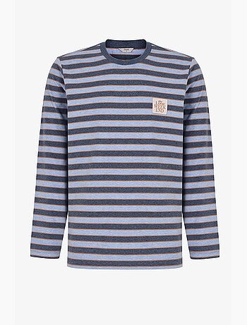 Ensemble de pyjama homme weekend à rayures, manches longues, jogger penti
