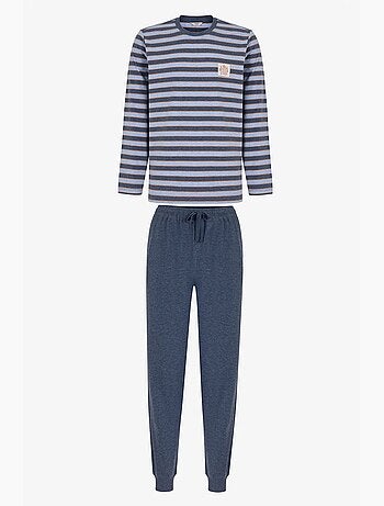 Ensemble de pyjama homme weekend à rayures, manches longues, jogger penti