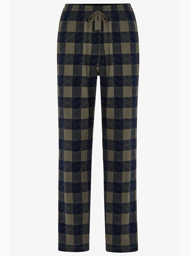 Ensemble de pyjama homme wild attitude à carreaux, manches longues penti Kaki - Kiabi