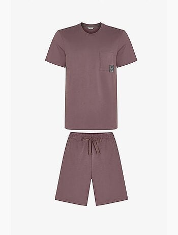 Ensemble de pyjama homme woodland earth à manches courtes et short penti