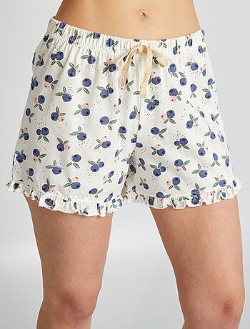 Pyjama Femme Imprimé Palmiers Kaki/blanc - 95% Polyester, 5% élasthanne - Neuf Avec étiquettes