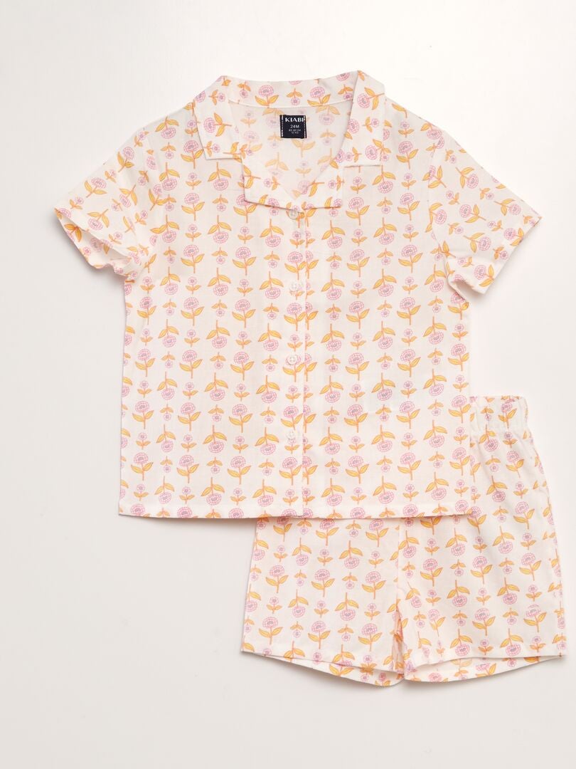 Ensemble de pyjama imprimé - 2 pièces Blanc/orange - Kiabi