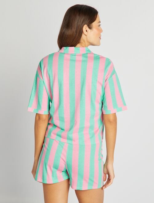 Ensemble de pyjama imprimé chemise + short - 2 pièces - Kiabi