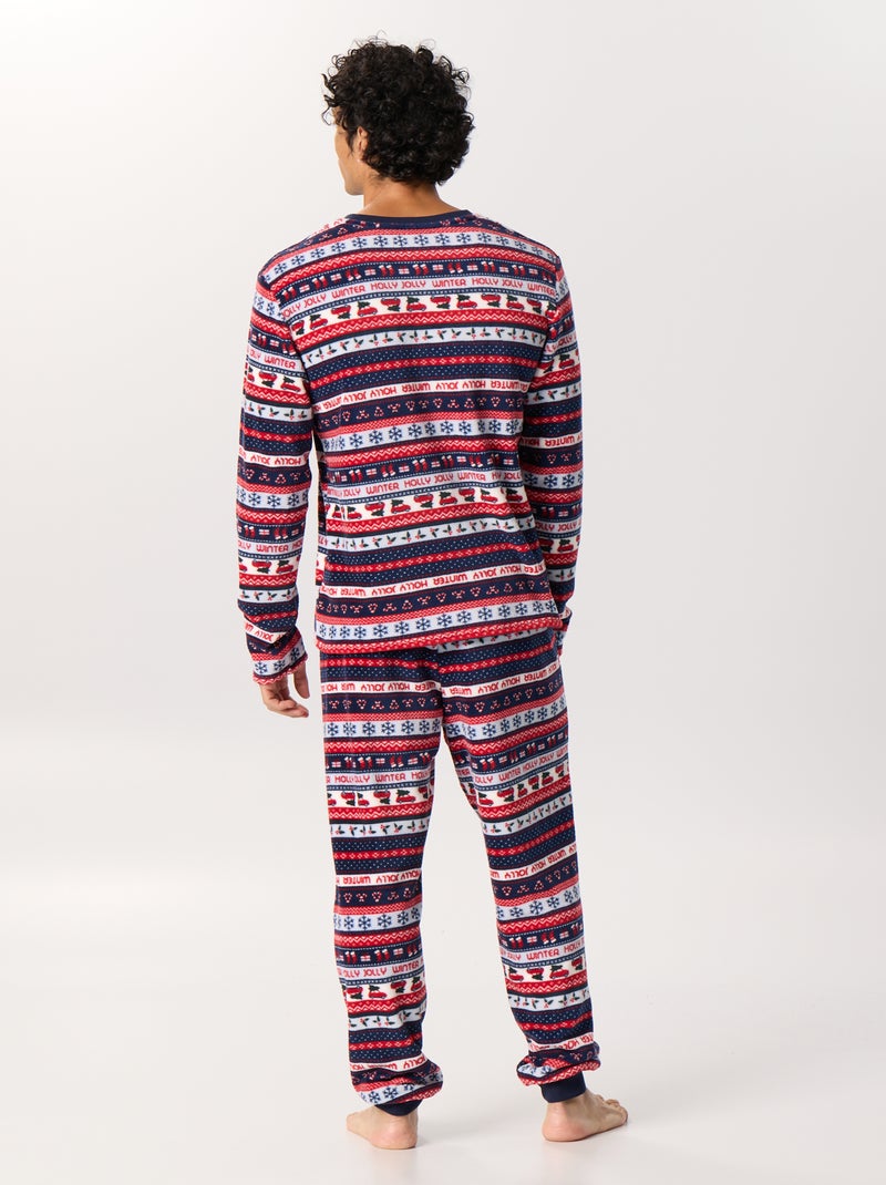 Ensemble de pyjama imprimé jacquard 'Noël' 2 pièces en polaire Bleu - Kiabi